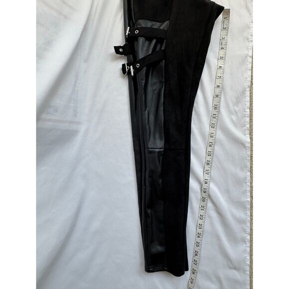 Maniere de Voir Vegan Leather Suede Pants Goth Rocker Size 10 Party Alternative - Picture 11 of 12
